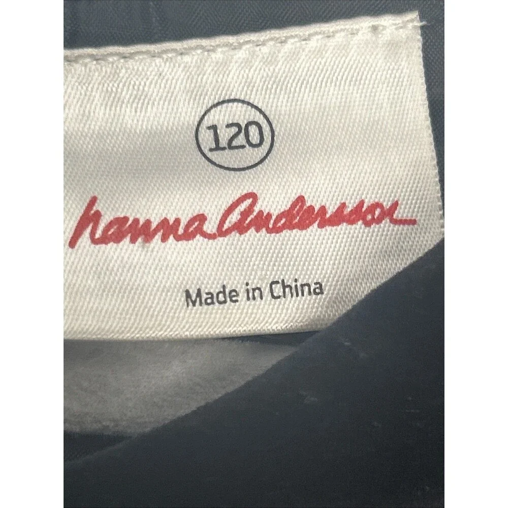 Hanna Andersson Girls Holiday Dress 120 US 6 Red Black Plaid Short Sleeve Cotton - Picture 2 of 4